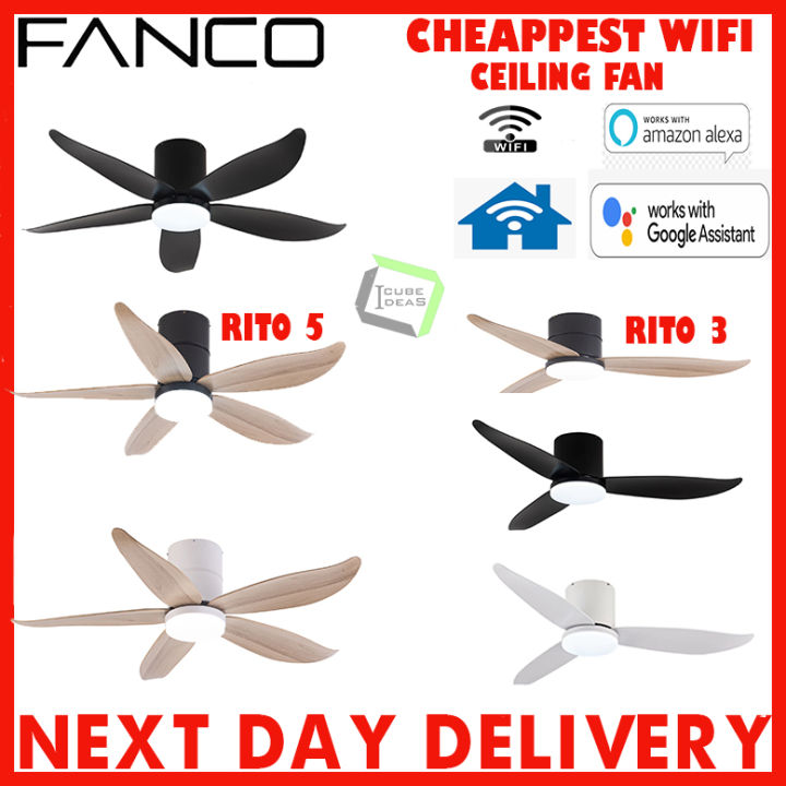 [ PROMO OFFER ] FANCO RITO WIFI CEILING FAN WITH REMOTE AND LED LIGHT