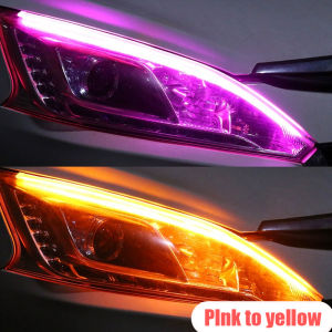 2Pcs Car Led DRL Lighting Strip Daytime Running Light Waterproof Strip Headlights Brake Flow Lights