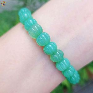 Collection Ceiling Grade Chrysoprase Australia Jade Pumpkin Bracelet