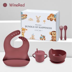 Mumystation 8in1 Tempat Makan Bayi Silicon Peralatan Mpasi Bayi Celemek Lengkap  Waterproof Baby Feeding