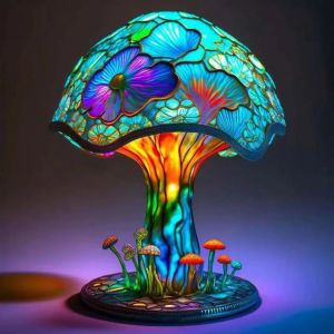 2023Creative classic r garden reading lamp decoration large led table lamp Tiffany color glass ho living room table lamp