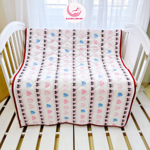 Mền cho bé đi học Katina House 1mx1m5 vải cotton mềm mát thấm hút tốt nhiều họa tiết đáng yêu