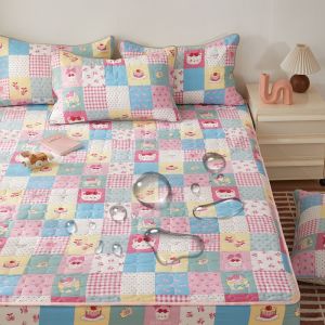 Waterproof Bedsheet Thicken Fitted Sheet Queen Size Mattress Cover Premium Quality Bed Sheet Single Queen King Size
