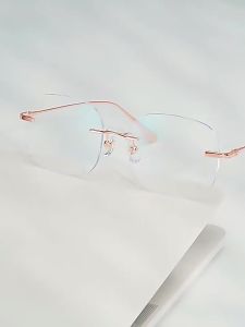 Manufacturer's pure titanium prescription glasses for men anti-blue light plain lenses for women Kaimi lenses Danyang rimless eyeglass frames 1135