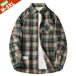 Free Ship Men Shirts Male Fashion Plaid Shirts Long Sleeves Korean Japan Style Slim Fit Shirts Plus Size 4XL 5XL Boy Clothes Man