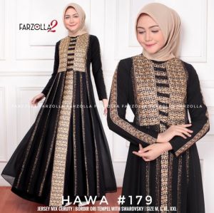 Empat Saudara-Gamis Abaya Turkey/ Abaya Arab Hitam Jersey Mix Ceruti Bordir Mote Swarosky Turkey Model 1147