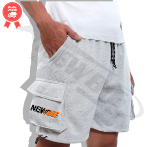 Celana Cargo Pendek Hitam | Shortpants Simpel Daily Bahan Katun Flecce 280 Tebaru Adem