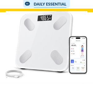 【DAILY ESSENTIAL】 USB Rechargeable Body Fat Scale – White