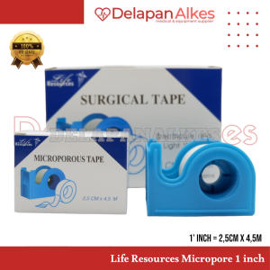 Life Resources Micropore Surgical Tape 1 inch Plester Luka 25 cm x 45 meter Anti Air Non Woven