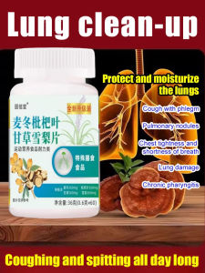 Ophiopogon Loquat Leaf Throat Soothing Tablets Licorice and Pear Extract for Respiratory Comfort  Blend for Dry Cough Throat Irritation