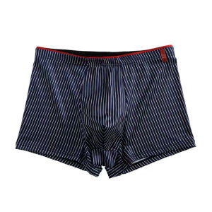 กางเกงชั้นในชาย กางเกงบ็อกเซอร์ระบายอากาศป้องกันแบคทีเรีย กางเกงกีฬาลายทางหลวม กางเกงบ็อกเซอร์ชาย