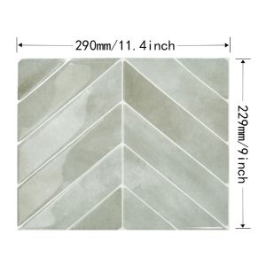 WININ Tự dính Bong tróc và dính Không thấm nước 11.4 "x 9" Giấy dán tường Bền Chống dầu Gạch ốp tường Dành cho phòng tắm nhà bếp