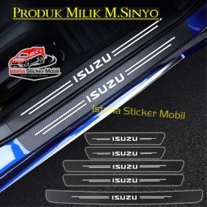 stiker sillplate mobil isuzu karbon 3d sticker pengaman pijakan pintu mobil isuzu