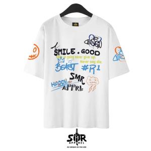 SMR APPAREL Baju kaos oversize Tshirt Oversize cotton combed 24s Pria & Wanita - SMILE GOOD