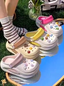 [Free Shipping] Womens thick-soled outdoor clogs new anti-slip and odor-resistant beach fashion height-increasing EVA closed-toe sandals for summer