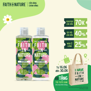 Combo Gội Xả Faith In Nature Hoa Hồng Nuôi Dưỡng Phục Hồi 400ml/chai
