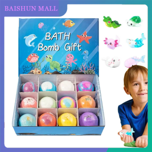 12 pcs Bath Bombs Gift Box Natural Fizzy Bath Ball for Kids Birthday Present