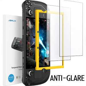 JSAUX Steam Deck Anti Glare Screen Protector (2-Packs) Matte Tempered Glass 9H Hardness with Guiding Frame for Easy Installation Scratch Resistant Protecter with Toolkits