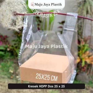 HDPE DOS Bening 20x20 22x22 25x25 30x30 TEBAL Tas Kresek Plastik Ramah Lingkungan Dus Hampers Natal