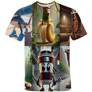 [Local Stock] HBESTY Halloween Christmas New Brr Brr Patapim T Shirt Funny Italian Brainrot Meme Graphic T-shirt Men Women Summer T-shirts Tops Streetwear Baggy Tee