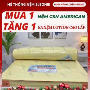 MUA 1 TẶNG 1 - Nệm Cao Su Non American Nguyên Khối  Đủ Size - Chính Hãng BH 15 năm - Giao Toàn Quốc - Giao Nệm Siêu Nhanh - Đệm Nằm Cao Cấp Đàn Hồi Thông Thoáng VOUCHER 10%