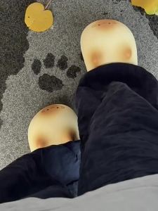 Authentic cartoon cat paw cotton slippers for women winter plush waterproof cotton slippers for men warm couples home thick-soled cotton slippers
