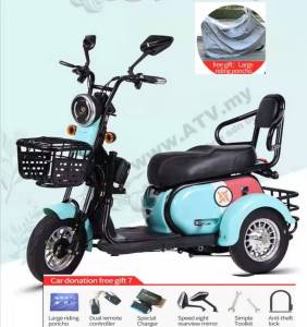 LEM electric tricycle scooter mini family car adult 800w new