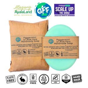 GFF Peppermint with Aloe Vera Handmade Soap [ Plastic-Free | Sulfate-Free | Paraben-Free | 100% eco-friendly | Gift-Ready ]