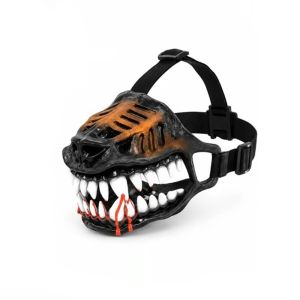 MYTHIS Hell Hound Style Dog Monster Muzzle Breathable Monster Hell Hound Muzzle  Scary Teeth Pet Mouth Cover Pet Accessories