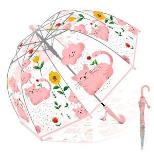 OUTOPEAN Động vật hoạt hình Ô dù hình vòm Trong suốt Móc Cầm Dễ Dàng Ô dù trẻ em Đầy màu sắc Tay cầm chống trượt Ô dù bong bóng Trẻ  biết đi