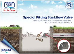 Backflow Valve Rucika Original pencegah aliran air got balik cegah bau cegah kecoa cegah tikus cegah ular cegah binatang2 kecil lainnya masuk kembali ke kamar mandi aman bersih dan higienis ukuran 3 inchi pemasangan sangat mudah