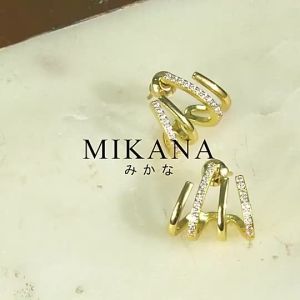Mikana 18k Gold Plated Kanon Drop Hoop Earrings Accessories Jewelry For Women earings earing earring