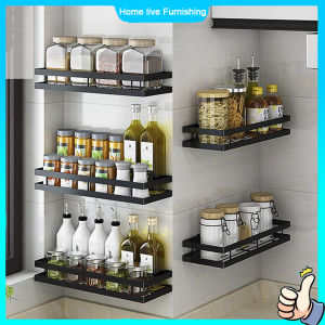 Spice Rack Kitchen Organizer Spice Storage Holder Kitchen Storage Basket Kitchen Condiment Organizer Wall Mount Hanging Shelf Space-Saving Bathroom Shelves