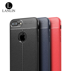 LANLIN For iPhone 6 6s 6 Plus 7 iPhone 8 Plus Phone Case Luxury Soft TPU Silicone Carbon Fiber Leather Patten Business Camera Protection Back Casing Cover