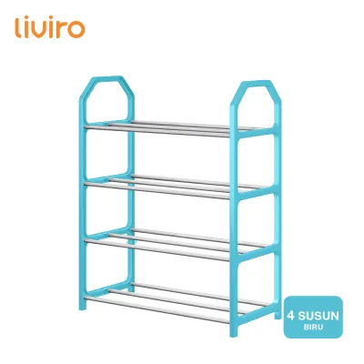 Liviro Rak Sepatu Stainless Premium 4 5 Susun Tempat Sepatu Portable Minimalis Serbaguna Berkualitas