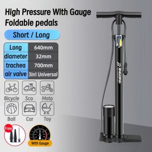 160PSI High Pressure Air Pump Fast Inflation Tire Manual Pump Schrader/Presta/Dunlop Valve Compatible For Motorcycle/Scooter/Bike/Ball
