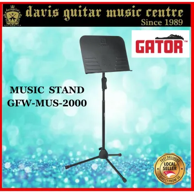 Gator Heavy Duty Music Stand GFW-MUS-2000 - Robust & Stable for Musicians - Secure Hold for Sheet Music - Ideal for Practice & Live Performances