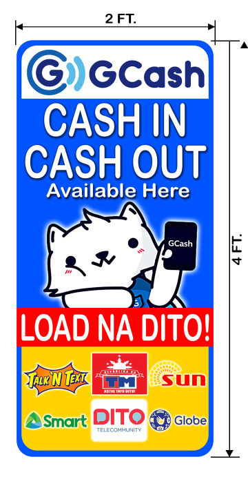 Gcash Cash In Cash Out Tarpaulin | Lazada PH