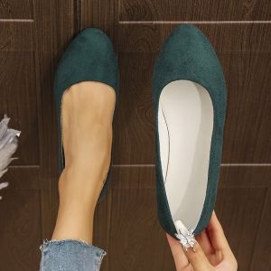 Free Shipping WomenS Flat Shoes Pointed-Toe Pumps New Styles In Candy Colors Available In Large Sizes For Spring And Autumn With A Suede Finish