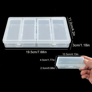 ZYJC Clear Clear Storage Box Plastic Adjustable Dividers Rectangular Storage Box 4/6/8/12/24 with Removable Compartments Craft  Sewing Supplies Container Home Storage