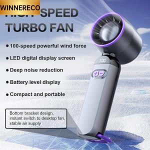 Adjustable Cooling Fan LED Digital Display Mini Cold Fan Portable Electric Fan for Camping Hiking Outdoor Activities