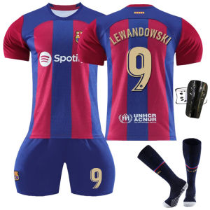 AE2324 Barca home football jersey set early release edition 9 Hello Lewandowski 7 Dembélé 8 Pedri 30 Gavi jersey