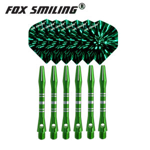 Fox Smiling 6pcs Darts Pin Flights With 6pcs aluminum 2BA Darts Shafts 41mm Dart Accessories