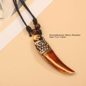 MODERNLUX Adjustable Necklace Resin Ethnic style Tribal Style Pendant Vintage Sweater Chain