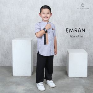 Baju Koko Anak Laki-Laki Lengan Pendek 1-10 Tahun Setelan Pakaian Muslim Anak Koko Emran Y2 Kidswear