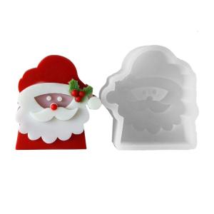 แม่พิมพ์ซิลิโคนรูปของขวัญซานต้าครอสทำจากรูปทรงซานตาคลอสสำหรับงานหัตถกรรมสบู่และของตกแต่ง