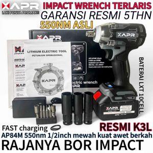 APR ap84m impact wrench 550nm baterai 88v standart fullset accecoris lxt 10cell BERGARANSI RESMI