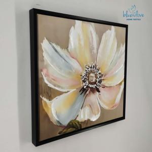 40x40cm With Frame Handmade Oil Painting Canvas Abstract Oil Painting Modern Canvas Wall Art Living Room Decorative Flower Rose Painting J-026