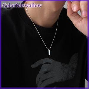 Colorfulswallow Creative Men Necklace Cool Geometric Necklace Titanium Clavicle Chain Boyfriend Gift Color Bricks Punk Couple Necklace