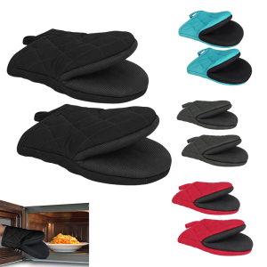 Extra Long Oven Mitts Heatproof Up To 260°C Double Layer Protections Cotton Lined For Baking Roasting